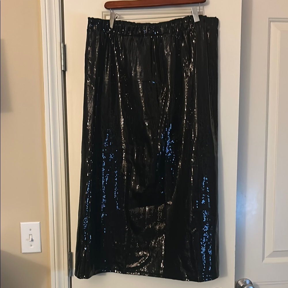 Serra Black Sequin Skirt